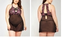 iCollection Plus Size Bella Babydoll 2pc Lingerie Set, Online Only